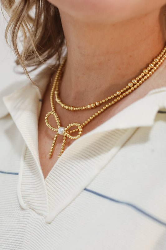 14K GOLD FILLED BOW NECKLACE