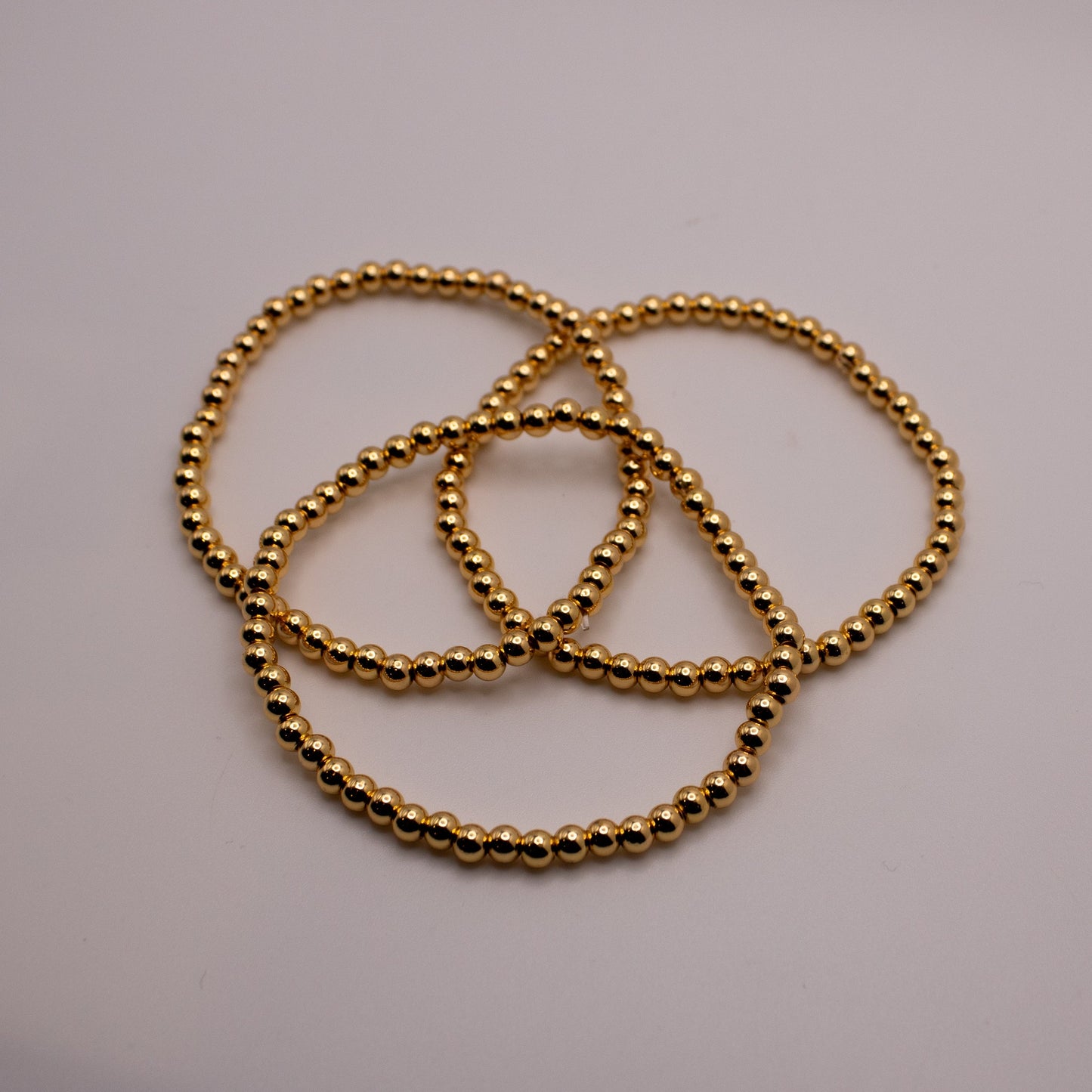 4mm Gold Beaded Bracelet