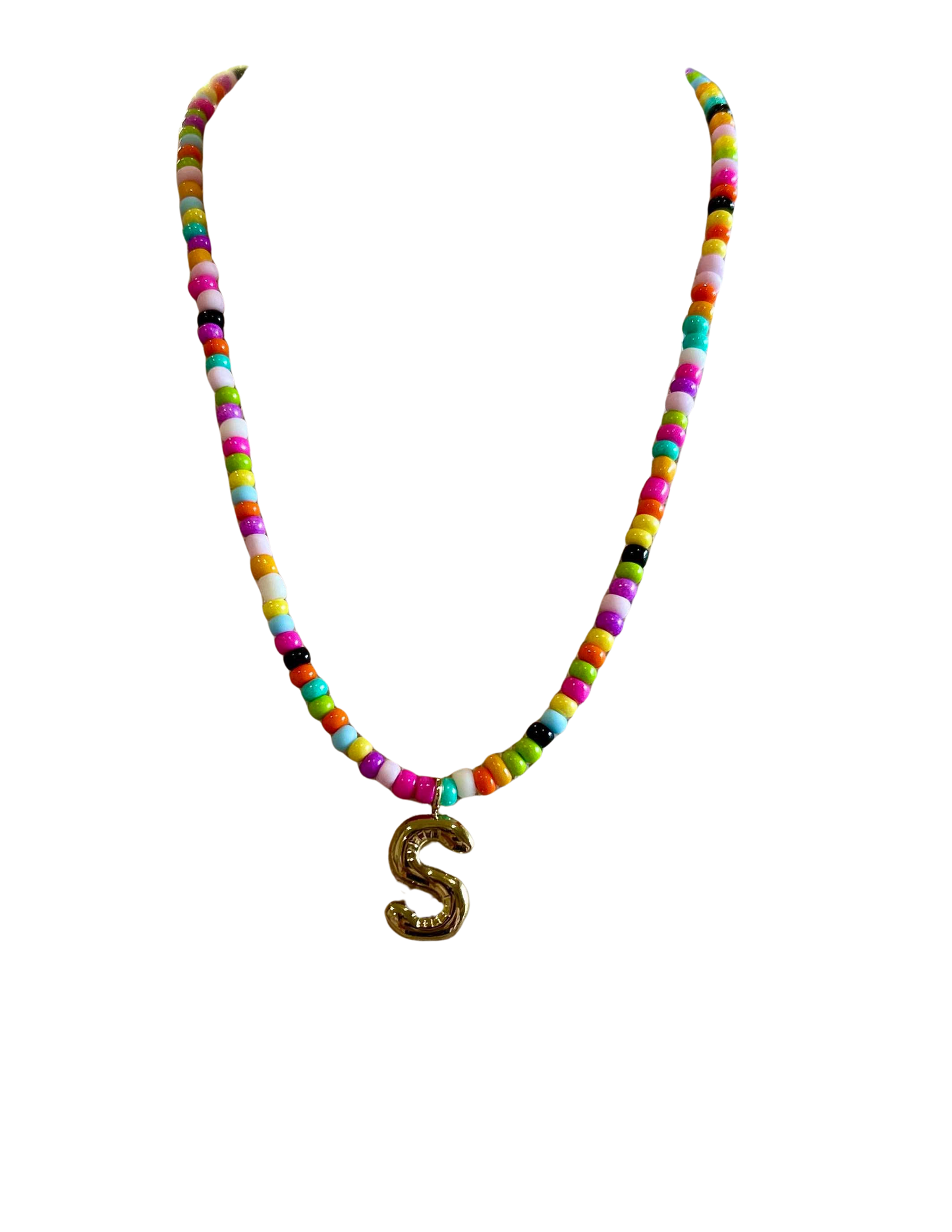 Seed Bead Initial Necklace