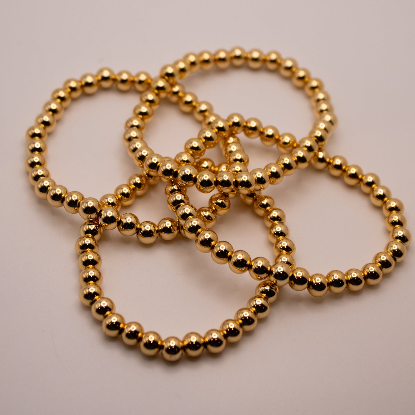 6mm Gold Beaded Bracelet