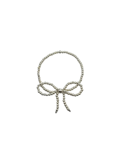 925 Sterling Silver Beaded Bow